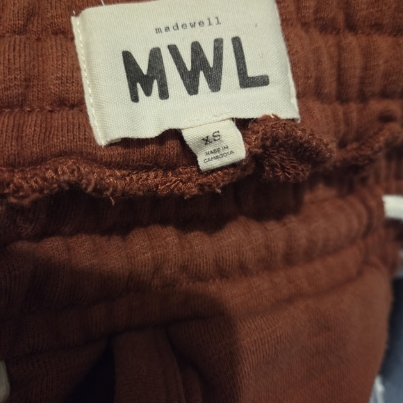Madewell Rust Wide-Leg Pants with Cream Stripe - Picture 2 of 8